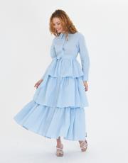 çizgili kat kat elbise 2