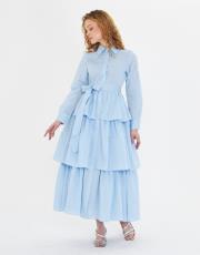 çizgili kat kat elbise 3