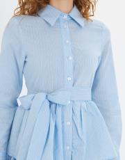 çizgili kat kat elbise 5